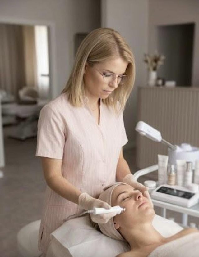 Marta Nowacka podczas zabiegu na twarz w gabinecie Beauty Clinic w Lesznie